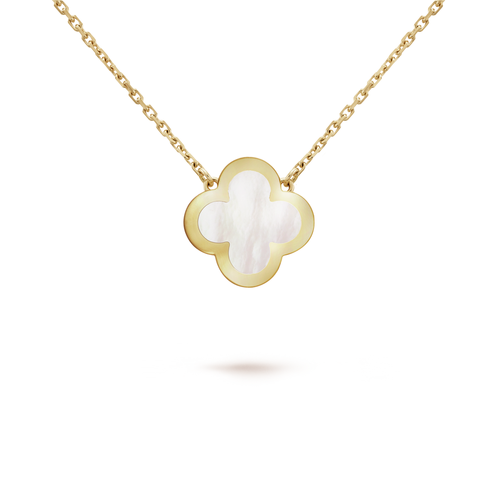 Van Cleef & Arpels white mother-of-pearl clover pendant