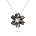 Van Cleef & Arpels Frivole collection medium pendant necklace in grey mother-of-pearl