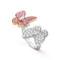 Van Cleef & Arpels Two Butterfly Between-the-Finger Ring — Rose Gold and Pink Sapphire Version