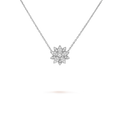 Van Cleef & Arpels Lotus collection small-model lotus necklace, fully set with diamonds.