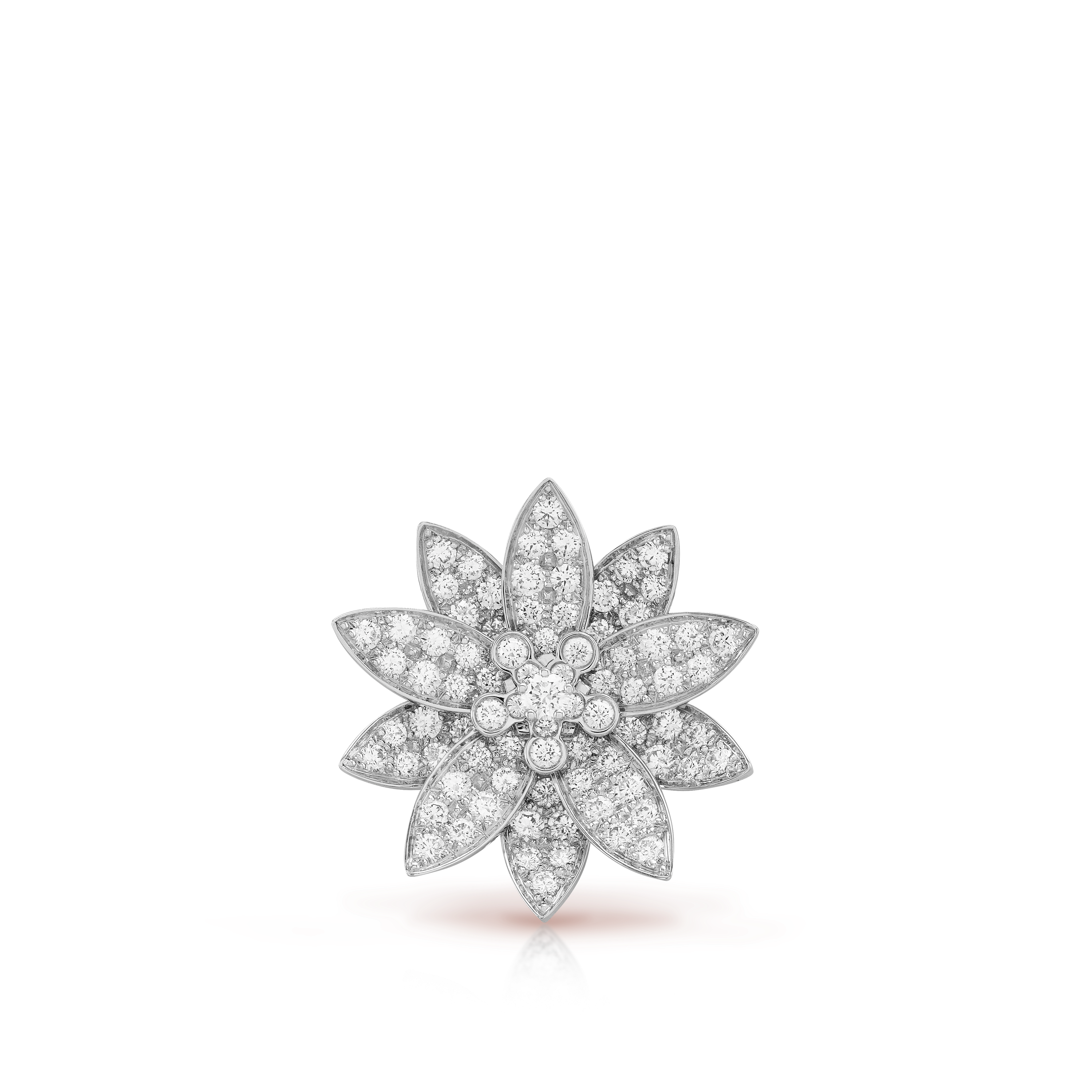 Van Cleef & Arpels Lotus collection pavé-diamond pendant necklace