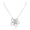 Van Cleef & Arpels Flowerlace Collection White Gold Pendant Necklace