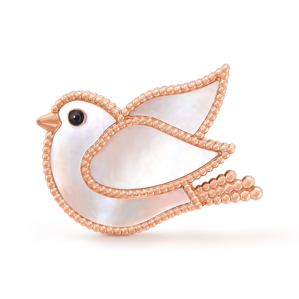 This is a Van Cleef & Arpels Perlée collection bird brooch.