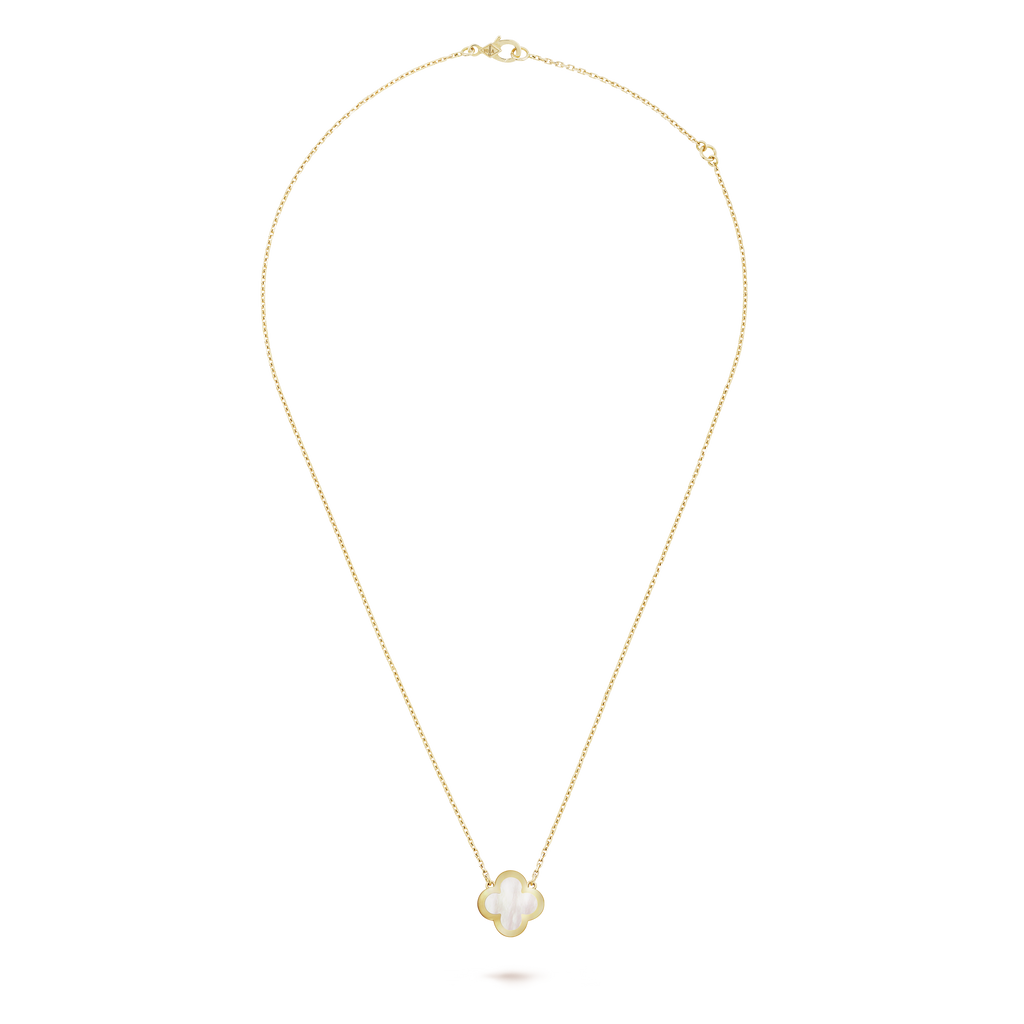 Van Cleef & Arpels white mother-of-pearl clover pendant