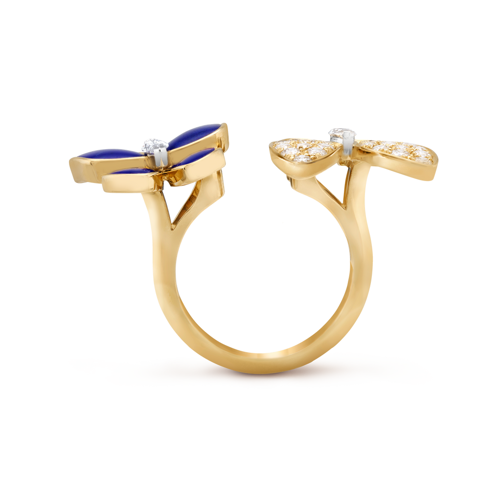 Van Cleef & Arpels Two Butterfly Between-the-Finger Ring – Lapis Lazuli Version