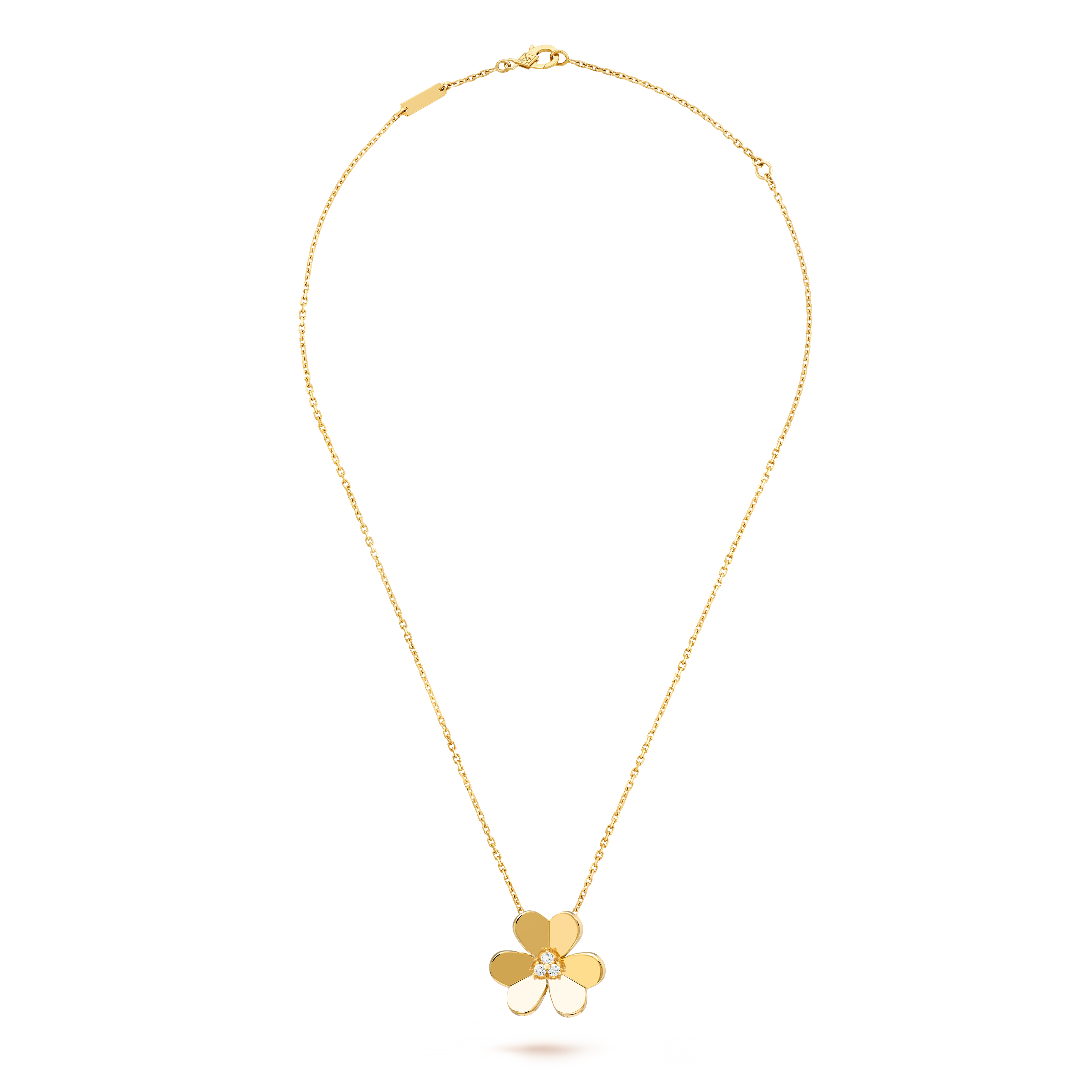 Van Cleef & Arpels Frivole mini clover single-diamond necklace