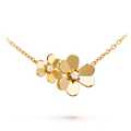 Van Cleef & Arpels Cosmos collection flower necklace in yellow gold and diamonds.