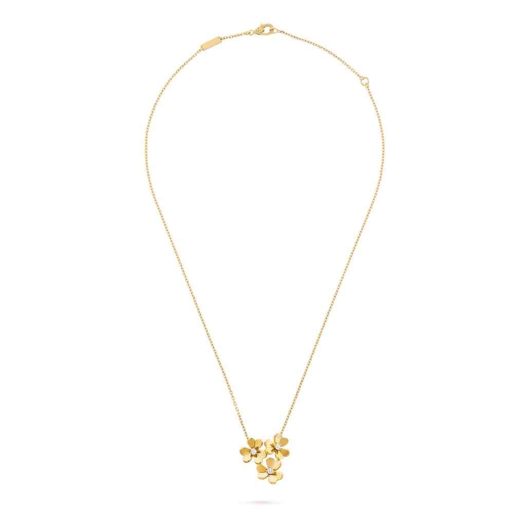 Van Cleef & Arpels Frivole mini three-flower necklace