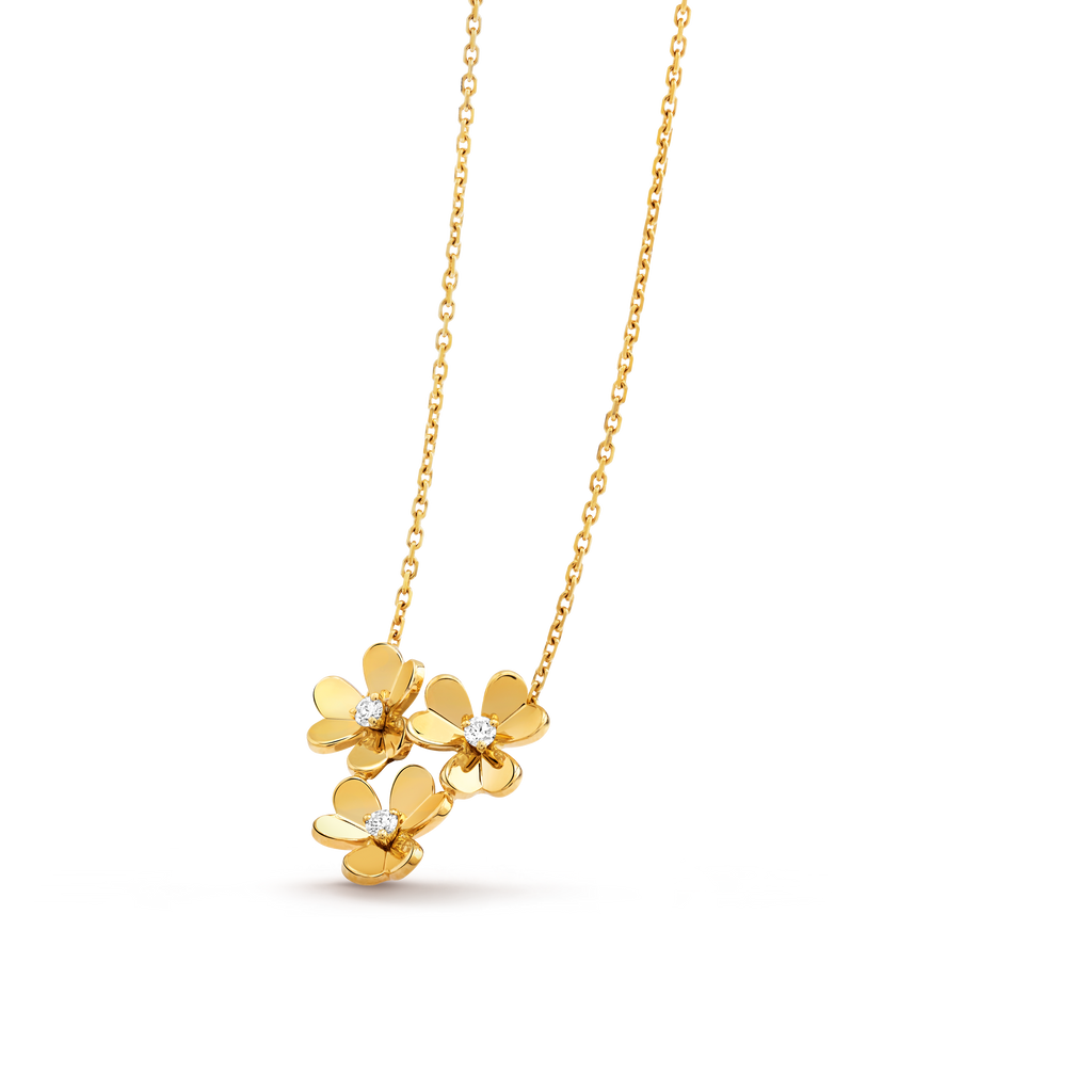 Van Cleef & Arpels Frivole mini three-flower necklace