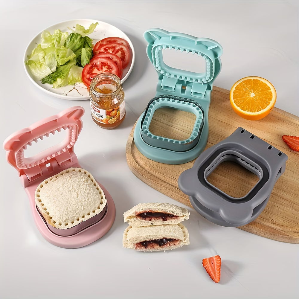 1pc New Square Sandwich Cutter Pocket Bread Making Tool, Stainless Steel Pocket Sandwich Cutter, Perfect for Breakfast Sandwich Makers, Lunch Boxes, and Bento Boxes, Square Sandwich Mold Bread Cutter
