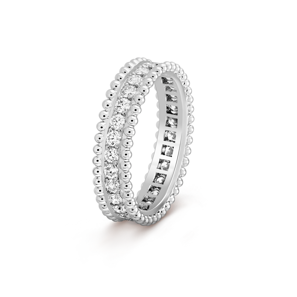 This is a single-row ring from the Van Cleef & Arpels Perlée Diamonds collection.