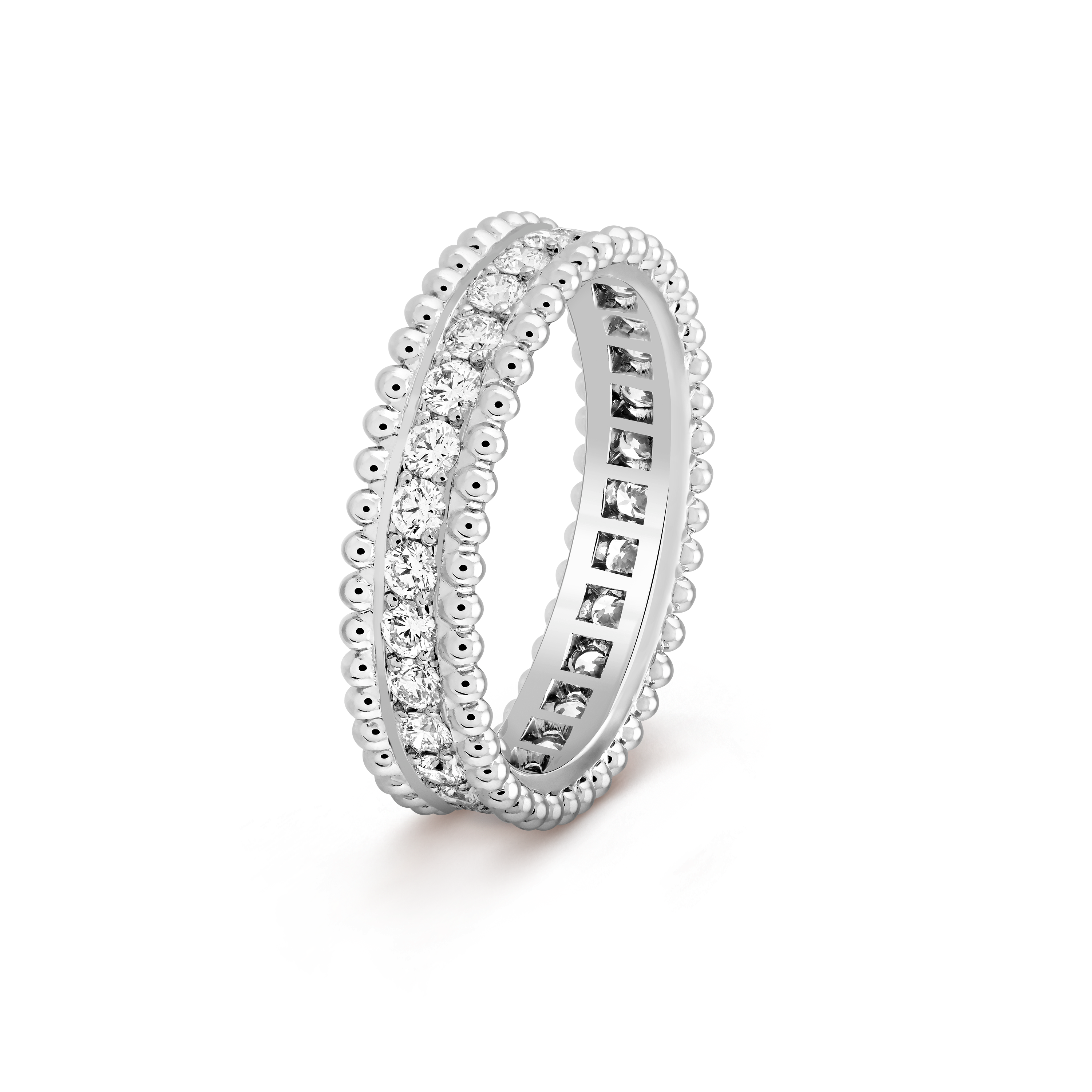 This is a single-row ring from the Van Cleef & Arpels Perlée Diamonds collection.