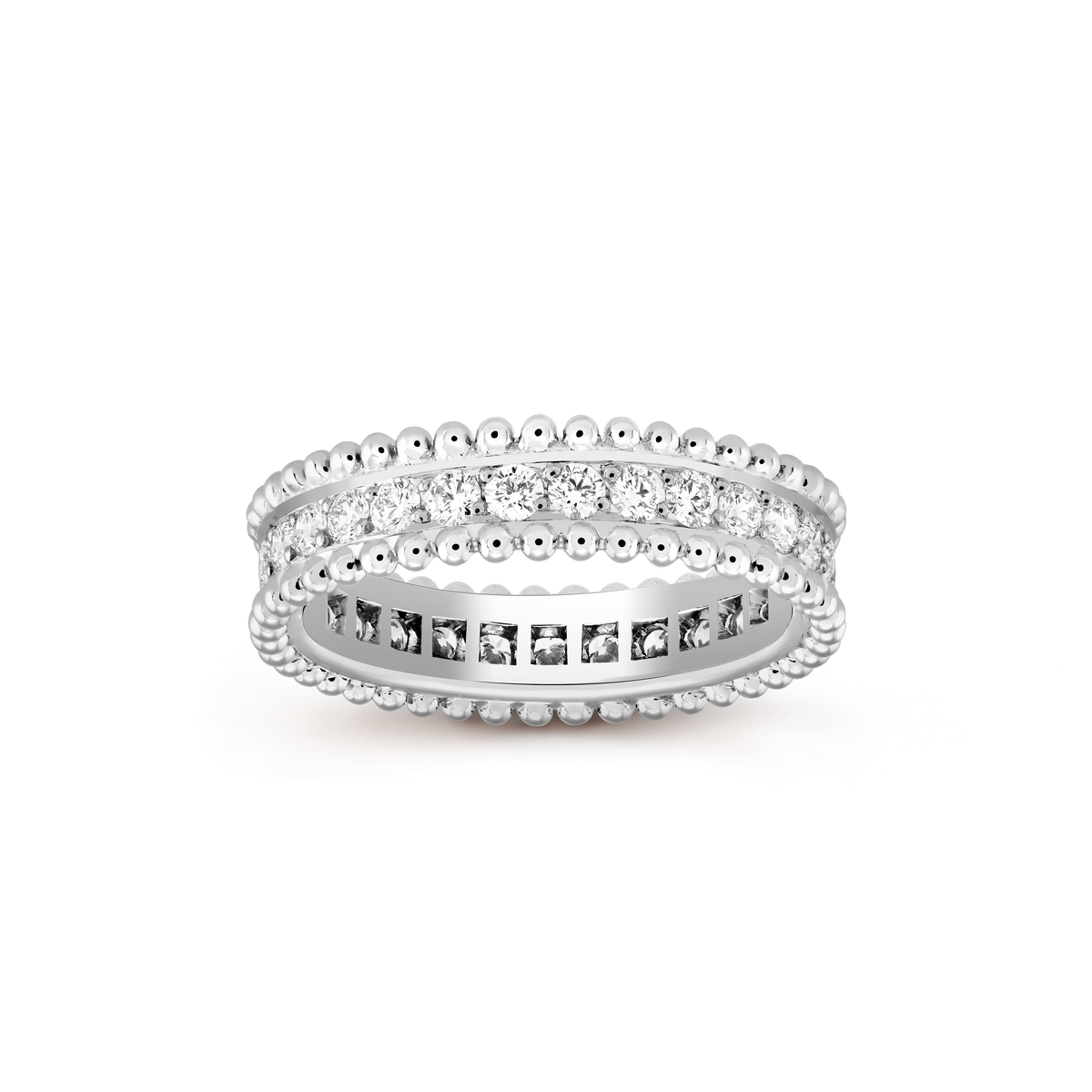 This is a single-row ring from the Van Cleef & Arpels Perlée Diamonds collection.