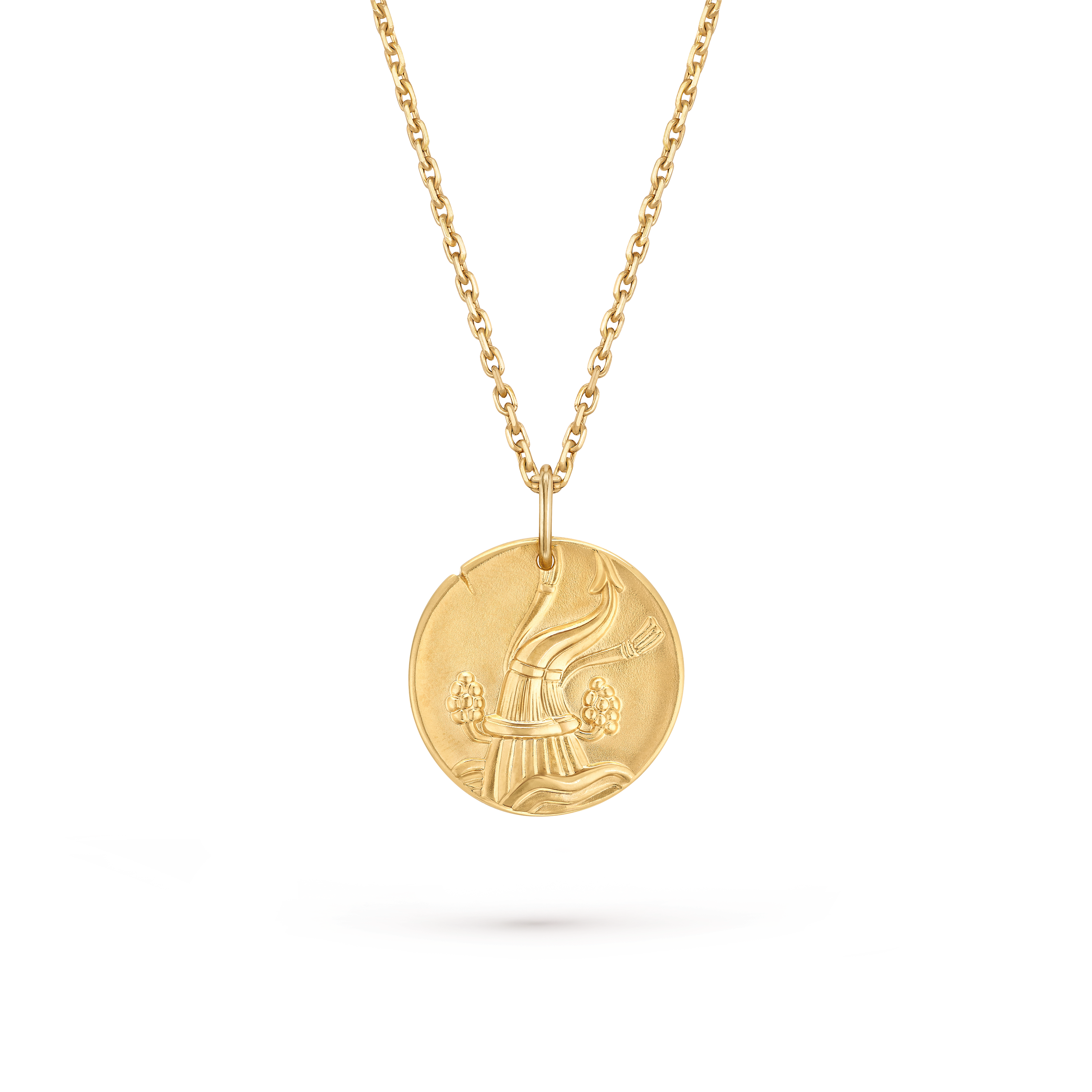 Van Cleef & Arpels Zodiaque (Poetic Astronomy) collection Aquarius gold medallion pendant necklace