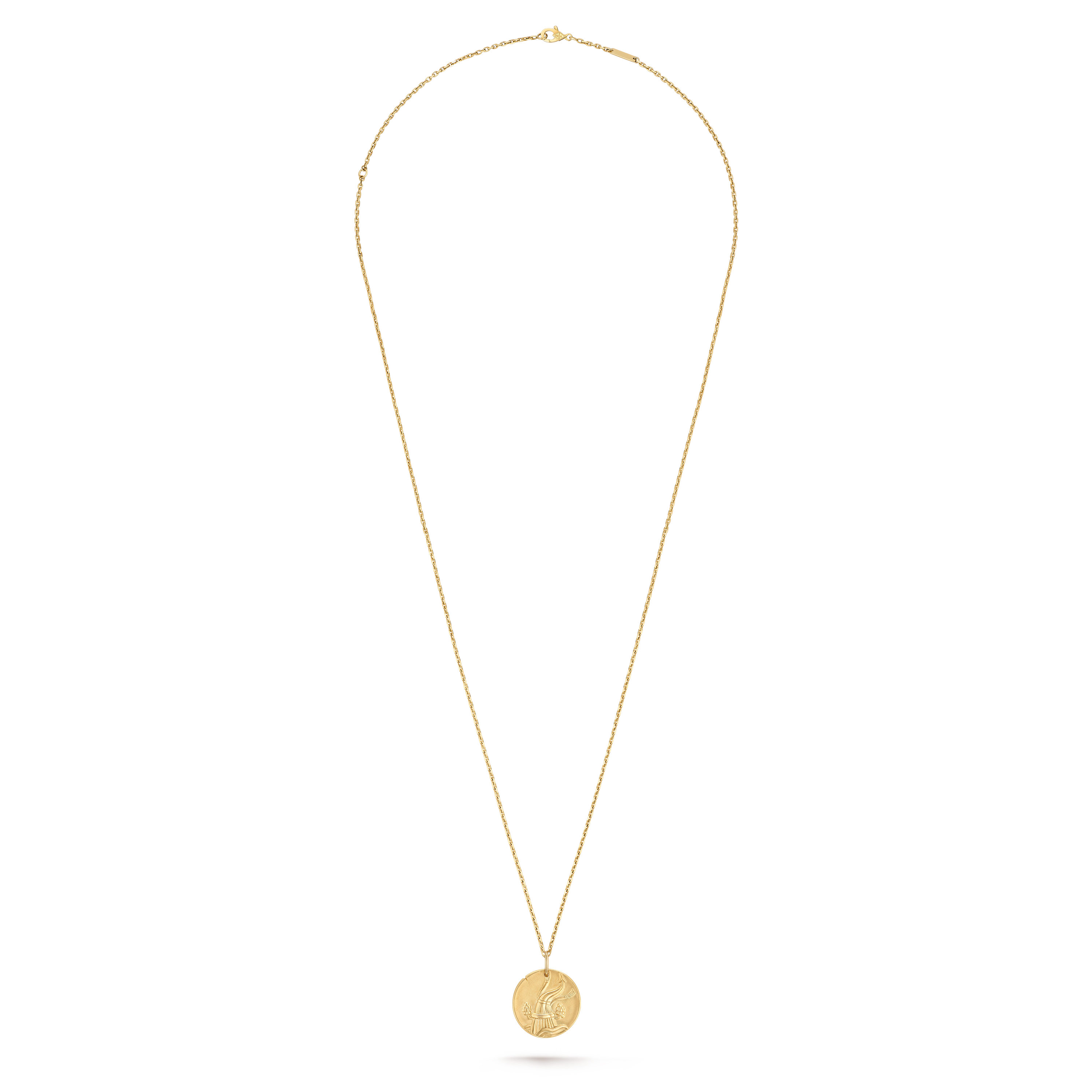 Van Cleef & Arpels Zodiaque (Poetic Astronomy) collection Aquarius gold medallion pendant necklace