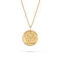 Van Cleef & Arpels Zodiaque Collection "Geminorum" (Gemini) gold medallion pendant featuring a relief design.