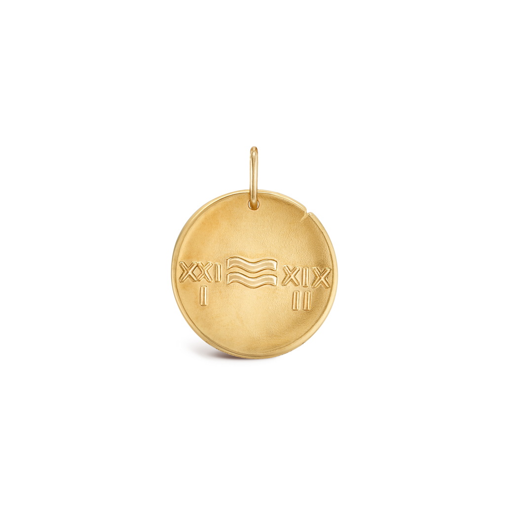 Van Cleef & Arpels Zodiaque (Poetic Astronomy) collection Aquarius gold medallion pendant necklace