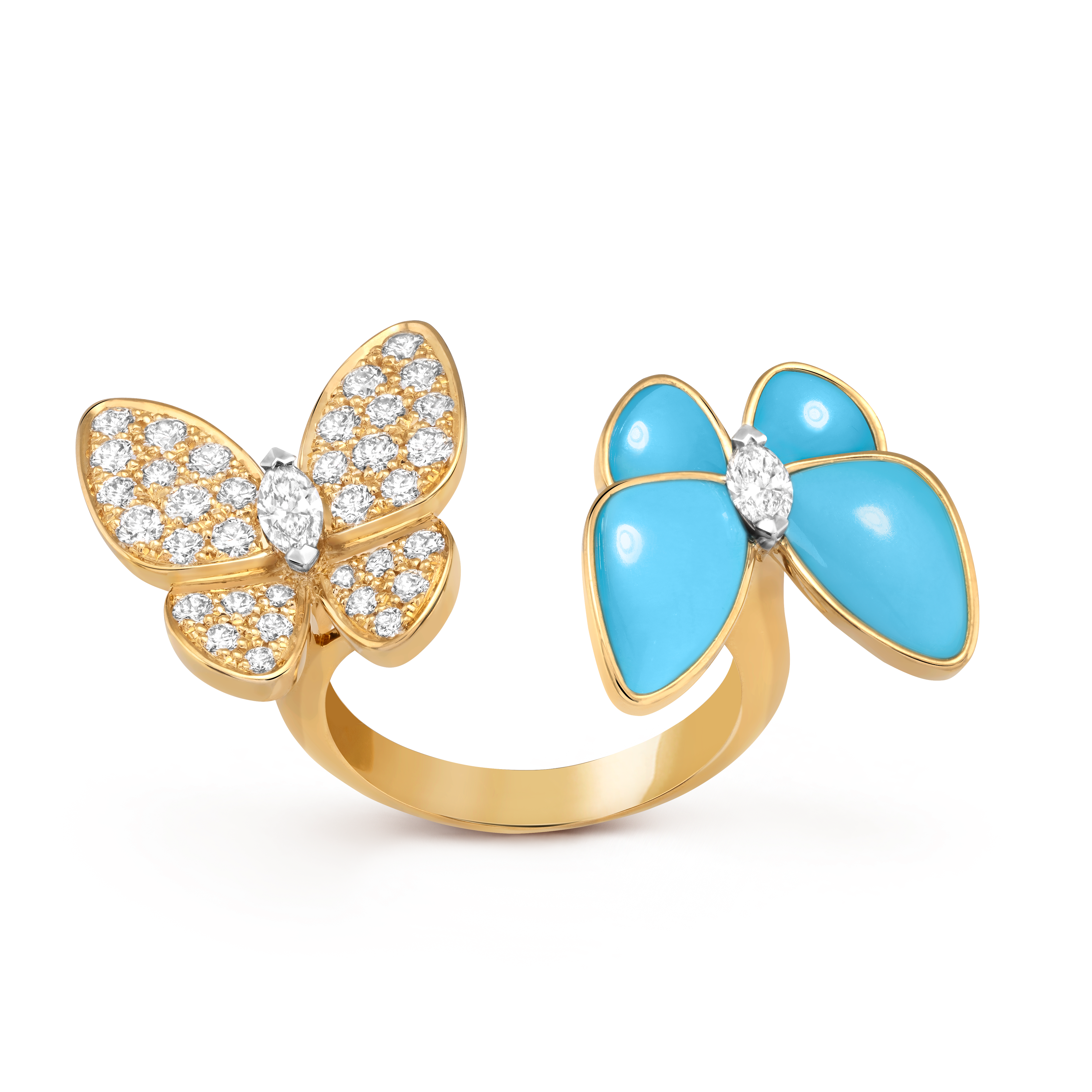 Van Cleef & Arpels Two Butterfly Between-the-Finger Ring – Turquoise Model