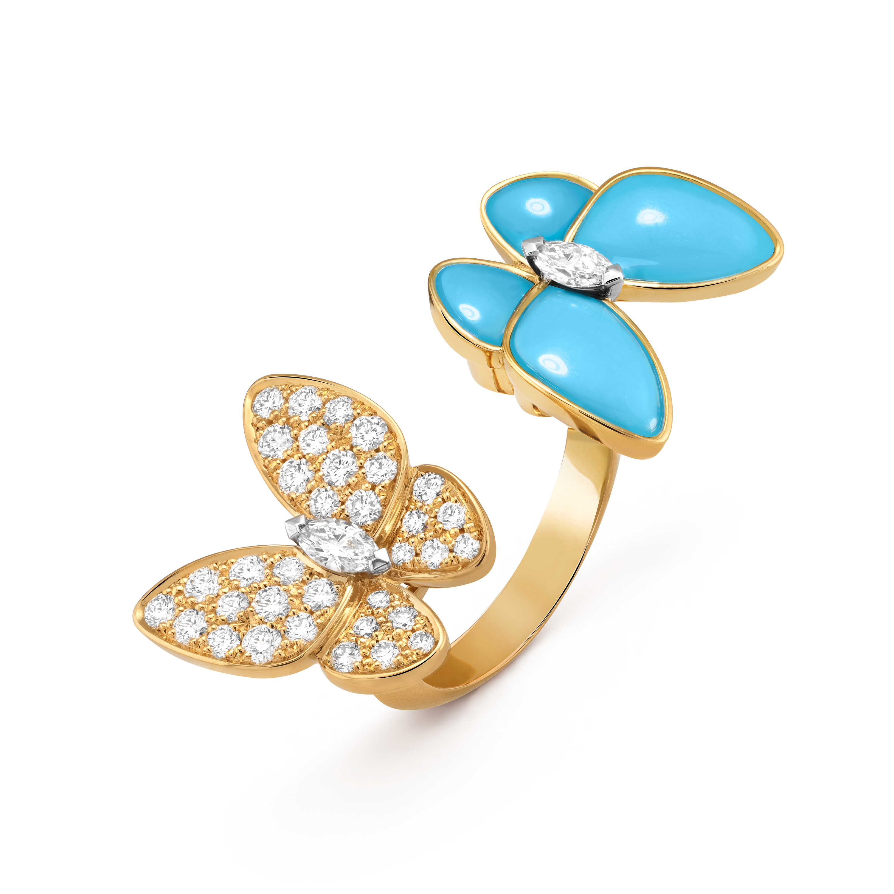 Van Cleef & Arpels Two Butterfly Between-the-Finger Ring – Turquoise Model
