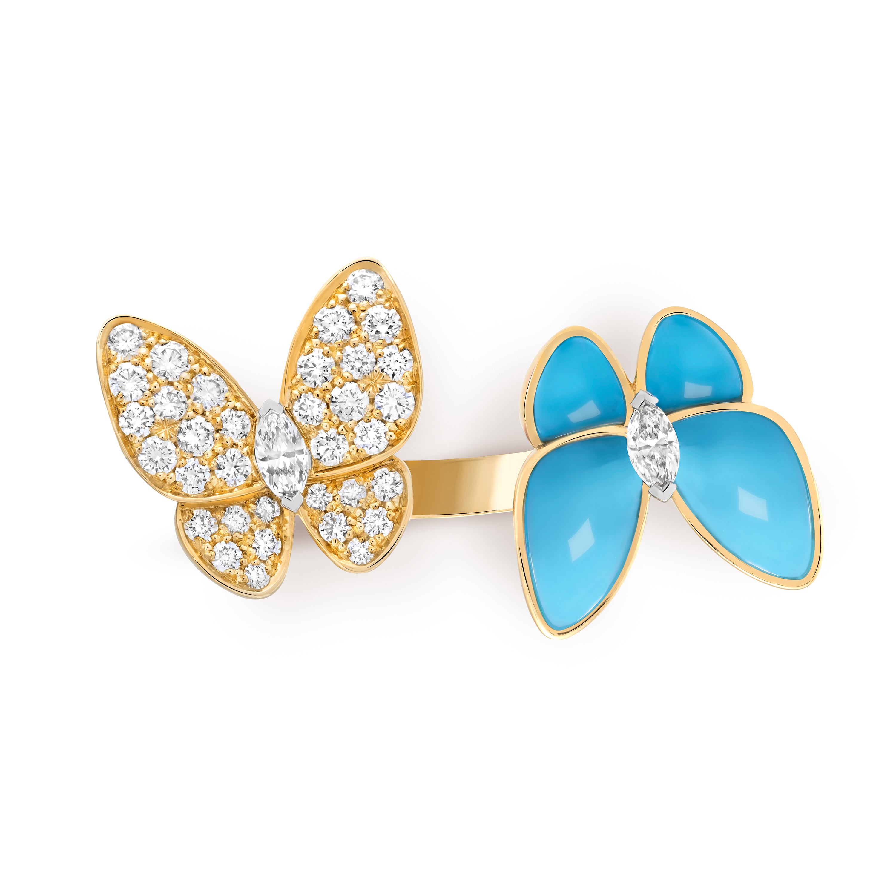Van Cleef & Arpels Two Butterfly Between-the-Finger Ring – Turquoise Model