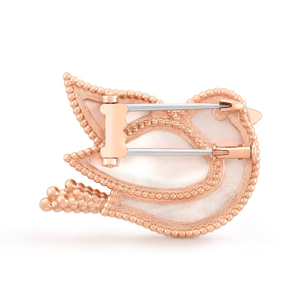 This is a Van Cleef & Arpels Perlée collection bird brooch.