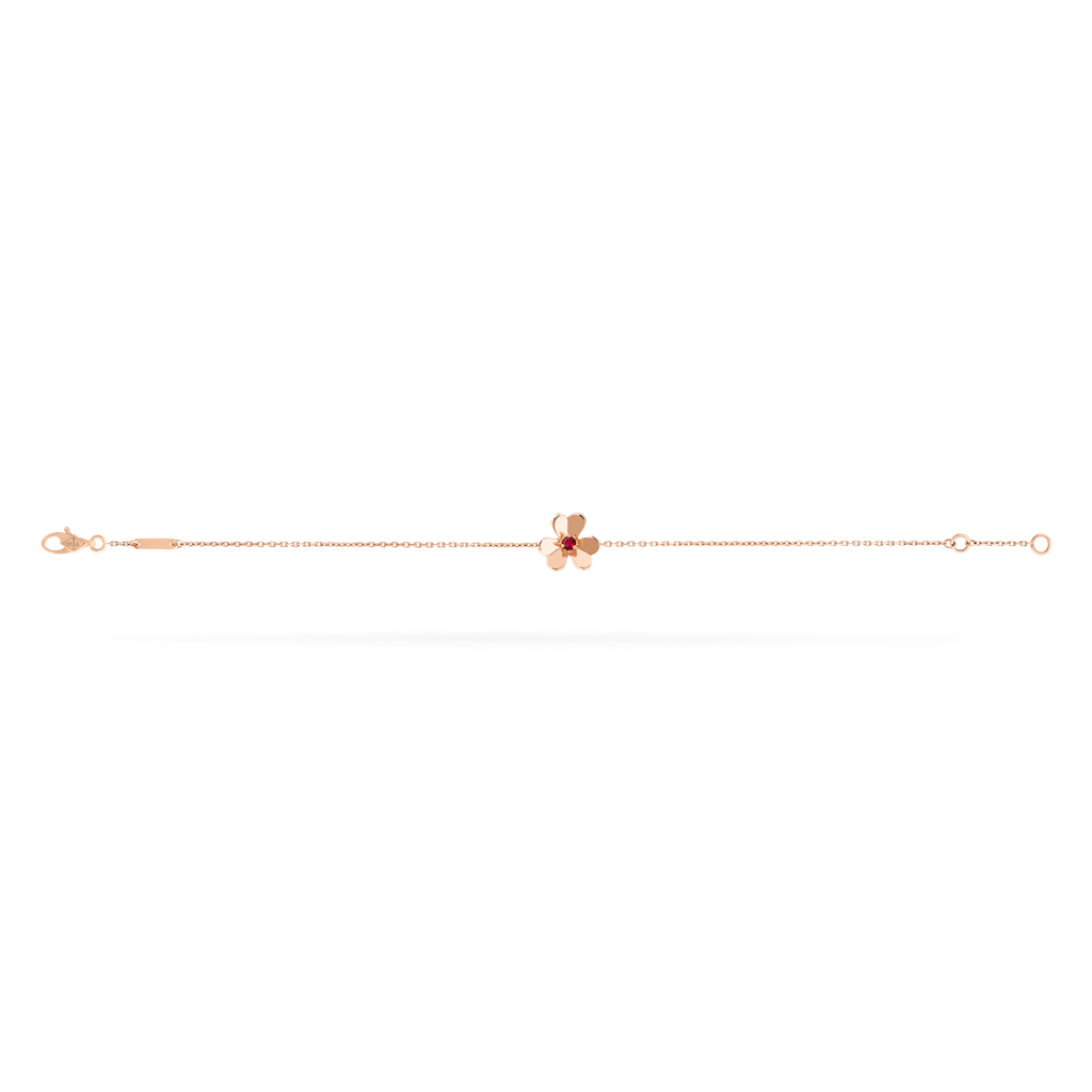 Van Cleef & Arpels Frivole mini bracelet, rose gold set with a ruby.
