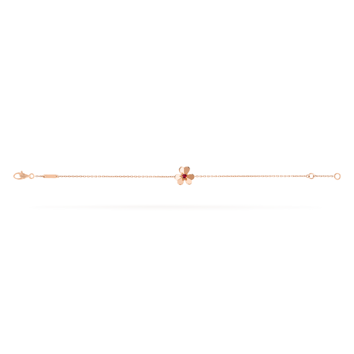 Van Cleef & Arpels Frivole mini bracelet, rose gold set with a ruby.