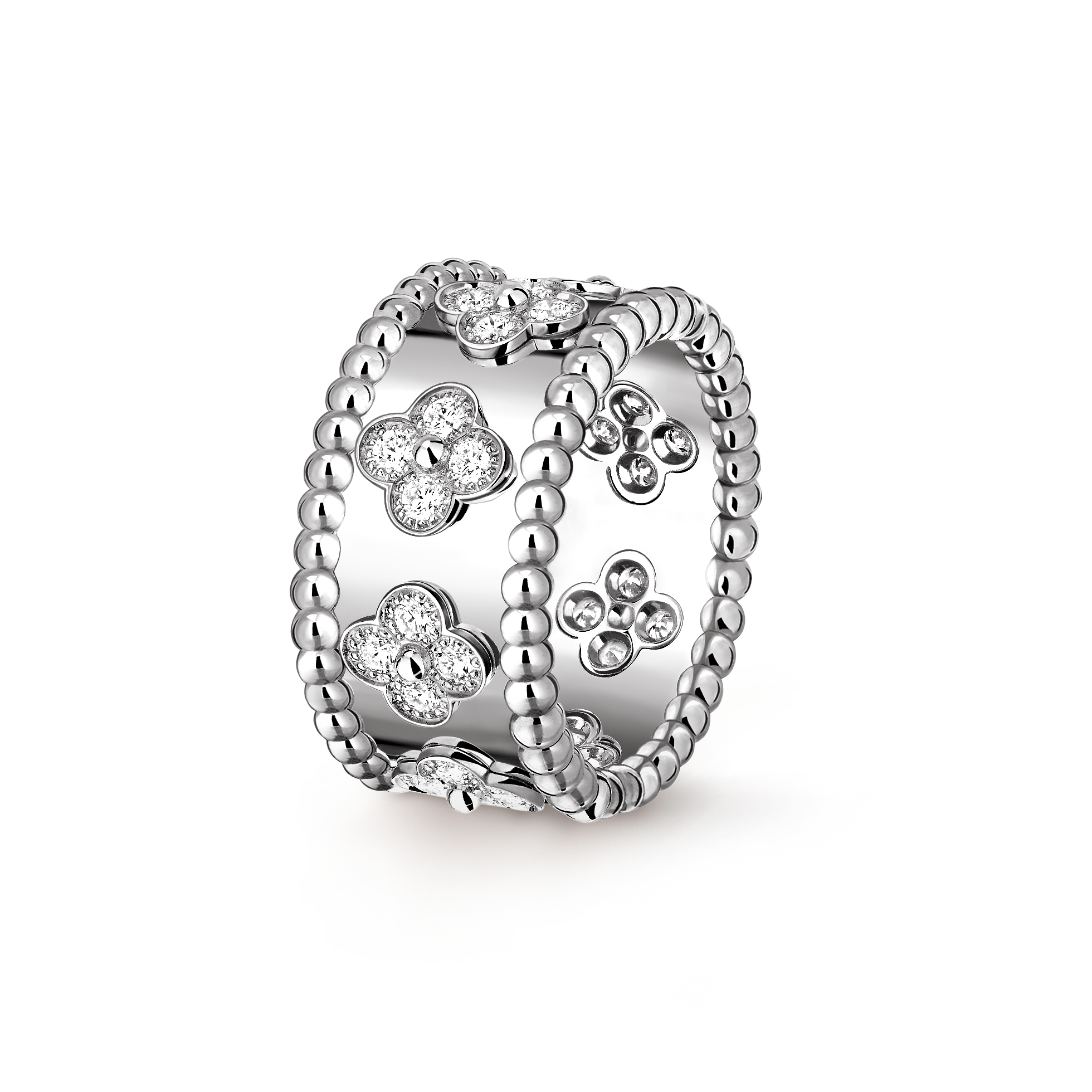 This is a Van Cleef & Arpels Perlée Clovers ring—medium model.