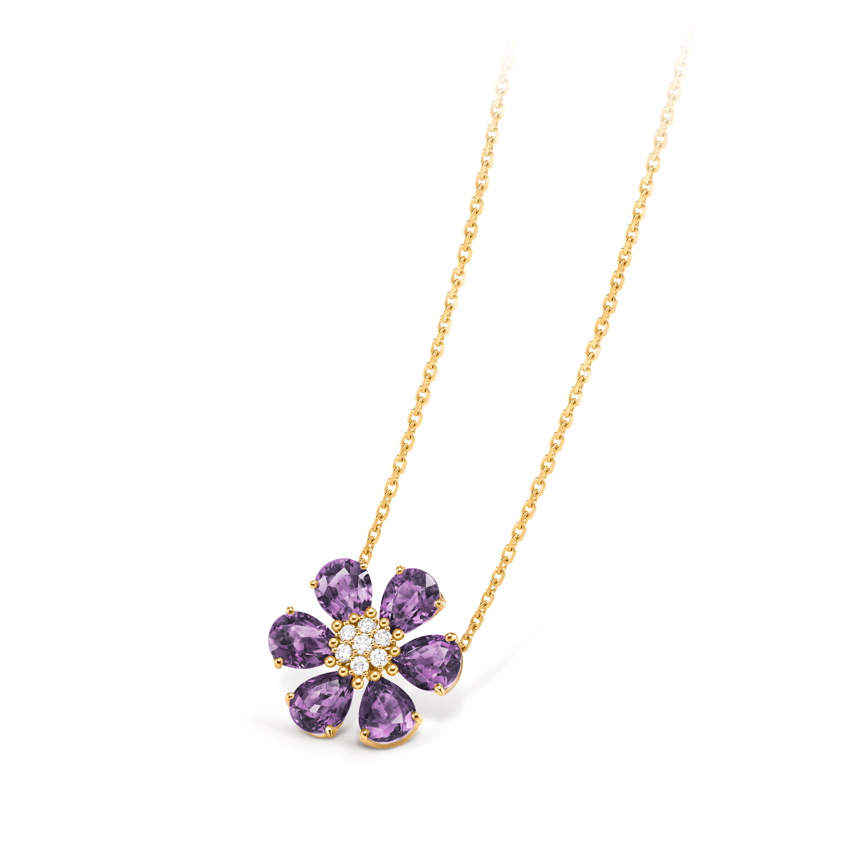 Van Cleef & Arpels Frivole Collection Yellow Gold and Amethyst Pendant Necklace