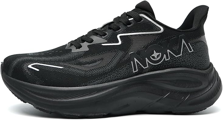 Men's Knitted Mesh Round Toe Thick Sole Non-Slip Fashionable Sports Shoes Mid-Cut Lace-Up Cushioning Comfortable Casual Running Shoes Suitable for Exercise, Gym, Walking