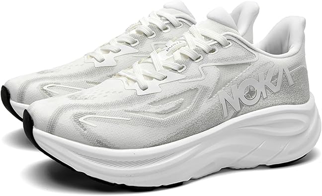 Men's Knitted Mesh Round Toe Thick Sole Non-Slip Fashionable Sports Shoes Mid-Cut Lace-Up Cushioning Comfortable Casual Running Shoes Suitable for Exercise, Gym, Walking