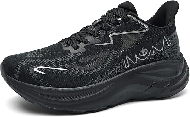 Men's Knitted Mesh Round Toe Thick Sole Non-Slip Fashionable Sports Shoes Mid-Cut Lace-Up Cushioning Comfortable Casual Running Shoes Suitable for Exercise, Gym, Walking