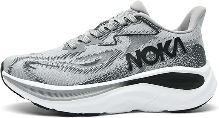 Men's Knitted Mesh Round Toe Thick Sole Non-Slip Fashionable Sports Shoes Mid-Cut Lace-Up Cushioning Comfortable Casual Running Shoes Suitable for Exercise, Gym, Walking