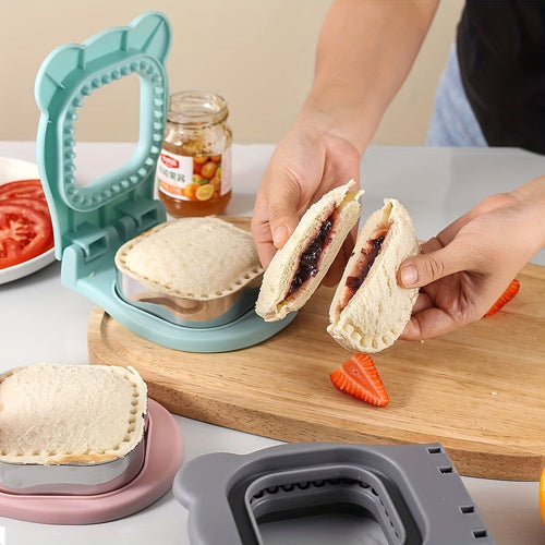 1pc New Square Sandwich Cutter Pocket Bread Making Tool, Stainless Steel Pocket Sandwich Cutter, Perfect for Breakfast Sandwich Makers, Lunch Boxes, and Bento Boxes, Square Sandwich Mold Bread Cutter