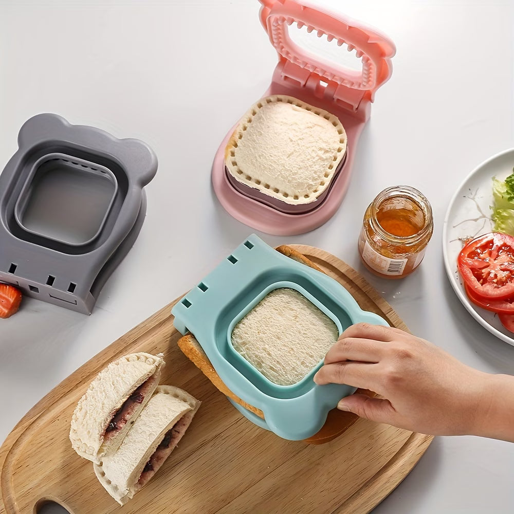 1pc New Square Sandwich Cutter Pocket Bread Making Tool, Stainless Steel Pocket Sandwich Cutter, Perfect for Breakfast Sandwich Makers, Lunch Boxes, and Bento Boxes, Square Sandwich Mold Bread Cutter