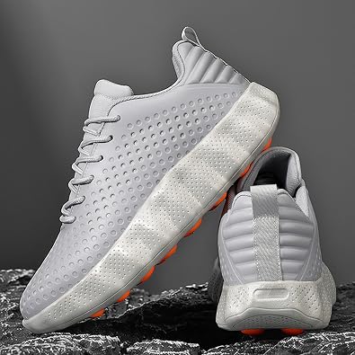 Men's Thick-Soled, Cushioned, and Comfortable Casual Running Shoes—Breathable, Lace-Up, Soft-Soled, and Elastic—Stylish Athletic Sneakers Suitable for Walking, Outings, and The Gym