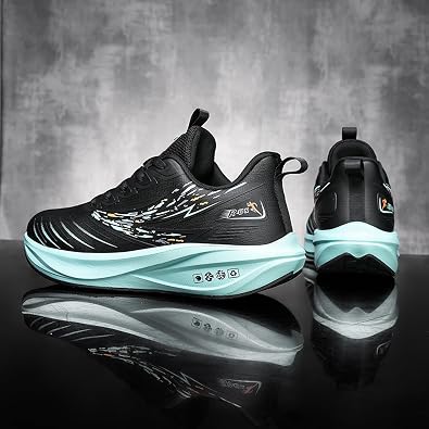 Men's Round Toe Lace-Up Thick-Soled Lightweight and Fashionable Sports Shoes with Mesh Mid-Cut Cushioning Running Shoes Suitable for Daily Travel, Gym, and Stadium