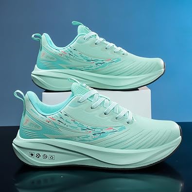Men's Round Toe Lace-Up Thick-Soled Lightweight and Fashionable Sports Shoes with Mesh Mid-Cut Cushioning Running Shoes Suitable for Daily Travel, Gym, and Stadium