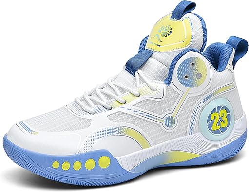 Men's Stylish Mid-Top Basketball Shoes, Non-Slip, Lightweight, Shock-Absorbing, Breathable Lace-Up Casual Sports Shoes Suitable for Running, Walking, and Gym
