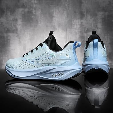 Men's Round Toe Lace-Up Thick-Soled Lightweight and Fashionable Sports Shoes with Mesh Mid-Cut Cushioning Running Shoes Suitable for Daily Travel, Gym, and Stadium