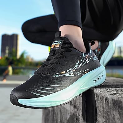 Men's Round Toe Lace-Up Thick-Soled Lightweight and Fashionable Sports Shoes with Mesh Mid-Cut Cushioning Running Shoes Suitable for Daily Travel, Gym, and Stadium