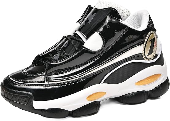 Men's Leather Lace-Up Round-Toe Casual Sports Shoes with Non-Slip Soles and Cushioning, Lightweight High-Top Basketball Shoes Suitable for Basketball Training, Competitions, and Running