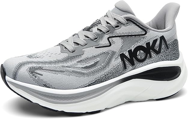 Men's Knitted Mesh Round Toe Thick Sole Non-Slip Fashionable Sports Shoes Mid-Cut Lace-Up Cushioning Comfortable Casual Running Shoes Suitable for Exercise, Gym, Walking