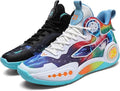 Men's High-Top Non-Slip Shock-Absorbing Comfortable Lace-Up Basketball Shoes Mesh Breathable Lightweight Casual Sports Shoes Suitable for Street Campus Basketball Gym Exercise