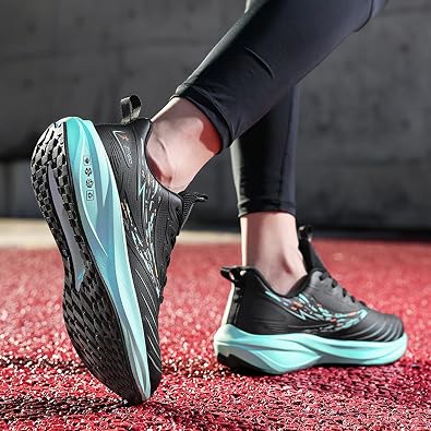 Men's Round Toe Lace-Up Thick-Soled Lightweight and Fashionable Sports Shoes with Mesh Mid-Cut Cushioning Running Shoes Suitable for Daily Travel, Gym, and Stadium