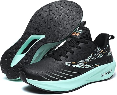 Men's Round Toe Lace-Up Thick-Soled Lightweight and Fashionable Sports Shoes with Mesh Mid-Cut Cushioning Running Shoes Suitable for Daily Travel, Gym, and Stadium