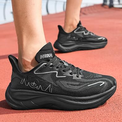 Men's Knitted Mesh Round Toe Thick Sole Non-Slip Fashionable Sports Shoes Mid-Cut Lace-Up Cushioning Comfortable Casual Running Shoes Suitable for Exercise, Gym, Walking