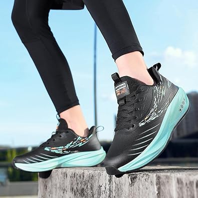Men's Round Toe Lace-Up Thick-Soled Lightweight and Fashionable Sports Shoes with Mesh Mid-Cut Cushioning Running Shoes Suitable for Daily Travel, Gym, and Stadium