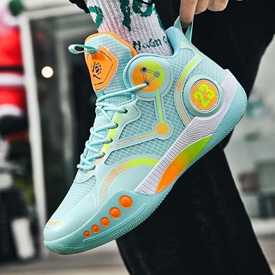 Men's Stylish Mid-Top Basketball Shoes, Non-Slip, Lightweight, Shock-Absorbing, Breathable Lace-Up Casual Sports Shoes Suitable for Running, Walking, and Gym