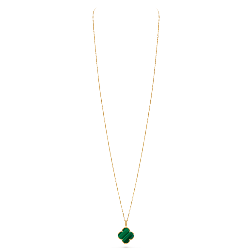 Van Cleef & Arpels Alhambra collection malachite clover necklace